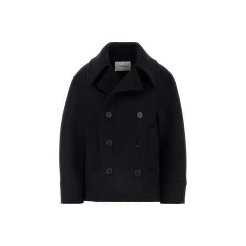 SAINT LAURENT Пальто Женское Синее