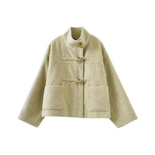 OUNIXUE Бархат Feel Пальто Женские Увядший зеленый