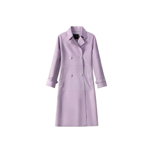 MINNANHUI Тренчкот Женский Светло-фиолетовый