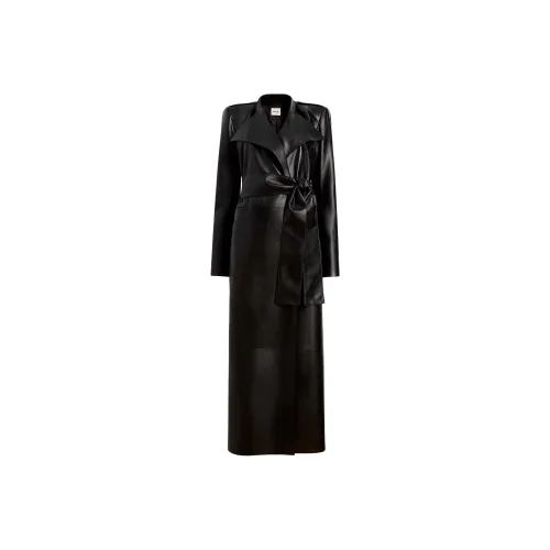 KHAITE Maxwell Trench кожаная куртка женская черный черный