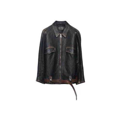 PRADA SS24 Кожа Куртка Женская Черная