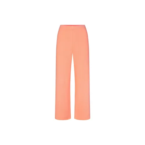 SKIMS Waffle Straight Leg Брюки Повседневные Брюки Женские Неоново-оранжевый Неоново-оранжевый
