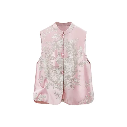 SYEEE WITH U Жилет Женские Розовый Жаккард
