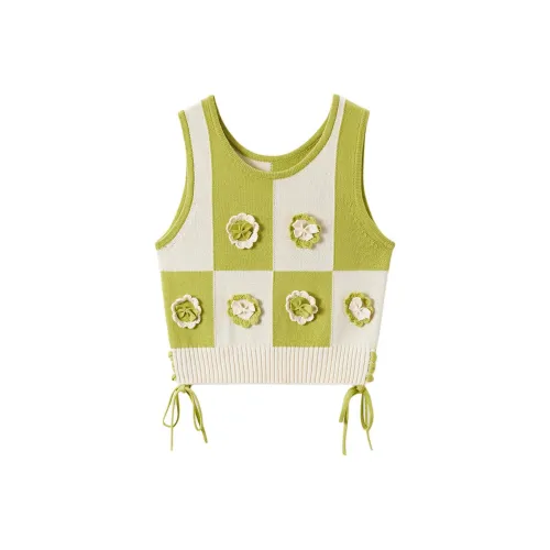 EICHITOO Жилет Женские Светло-зеленый Комбинированный