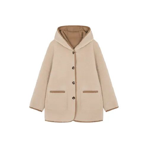 XWI Velvet Feel Пальто Женское Бежевый Коричневый