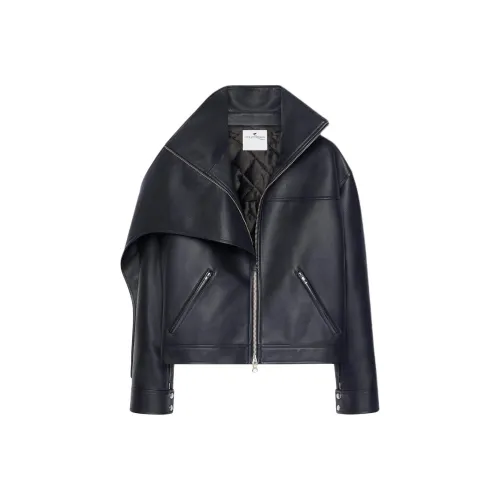 COURREGES FW24 OVERSIZED Кожа Куртка Кожа Куртка Женская Черный Черный