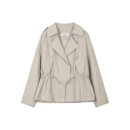 IHIMI Тренчкот Женский Серый Бежевый