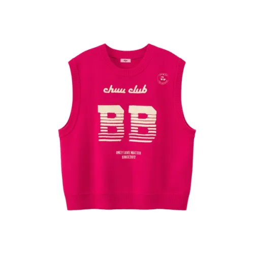 CHUU Темно-розово-красные женские жилеты