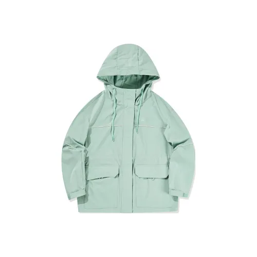 QIAODAN Тренчкот Женский Туманный Дождь Зеленый