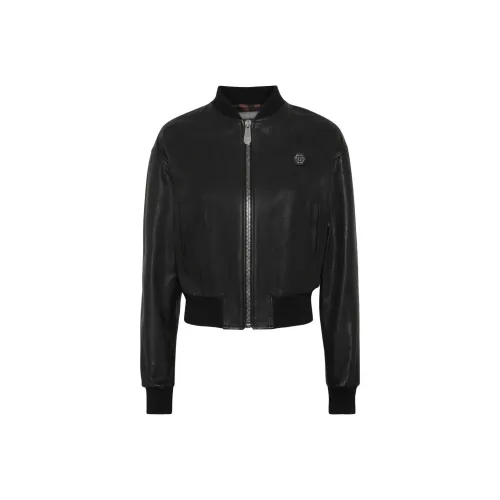 PHILIPP PLEIN SS25 Кожа Куртка Женская Черная