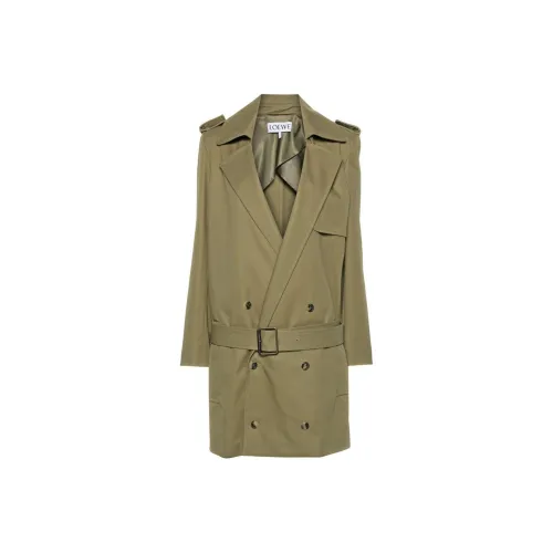 LOEWE SS24 Тренчкот Женский Оливково-зеленый