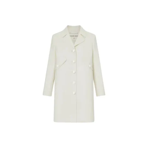 CARVEN Outlet FW23 Пальто Женское Молочно-белое