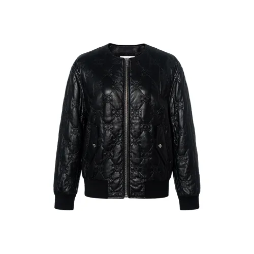 CELINE Кожа Куртка Женская Черная