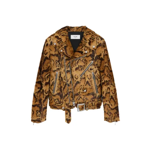 CELINE Кожа Куртка Женская Коричневая