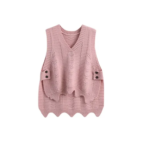 MSSHE Spring Vest Women's Soft Matte Pink MSSHE Весенний жилет женский мягкий матовый розовый