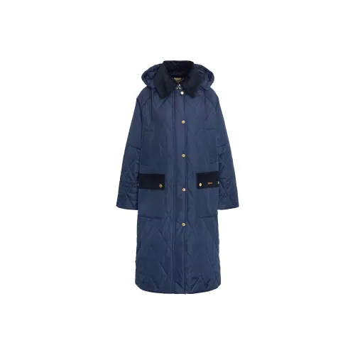 BARBOUR Хлопковый пуховик женский морской синий