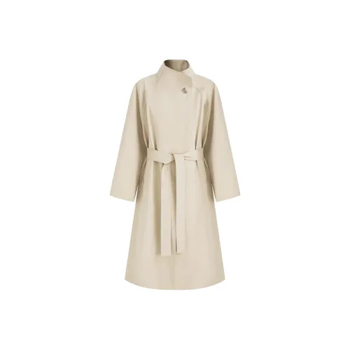 Fano Studios Длинный тренч бежевого цвета для женщин