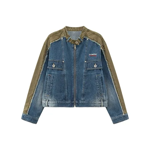 NO ONE ELSE Укороченная куртка унисекс темно-джинсовый синий