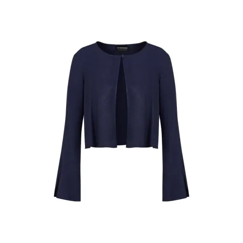 EMPORIO ARMANI Cropped Coat Women's Navy Blue EMPORIO ARMANI Укороченное пальто женское морская синяя