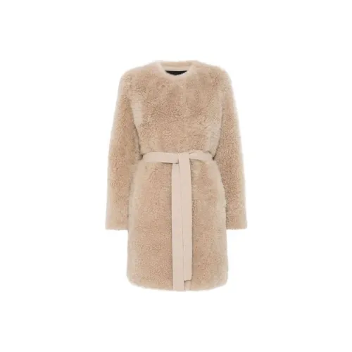 Yves Salomon Вельвет Feel Пальто Женское Бежевый