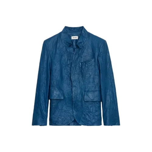 Zadig Voltaire Кожа Куртка Женская Синяя