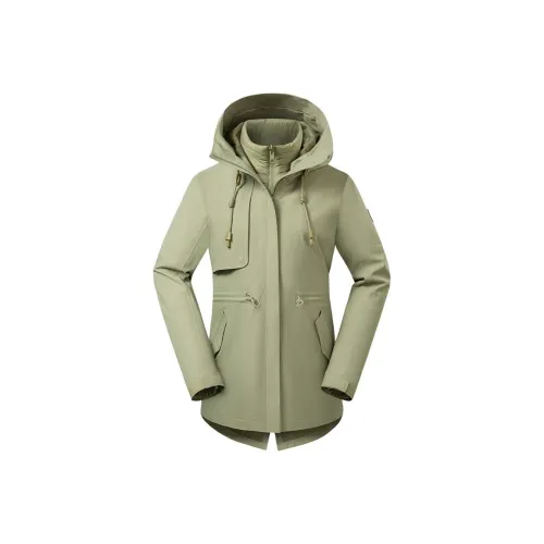 TOREAD Водонепроницаемый и Ветрозащитный Ветровка Женские Сосновый морозный зеленый