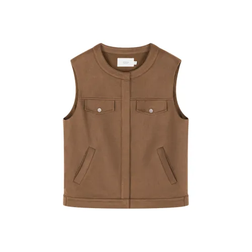 Mo Han Yi Mei Жилет Женский Темно-Кофейный