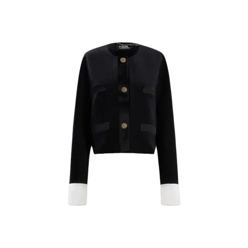 KARL LAGERFELD Укороченное пальто женское черное