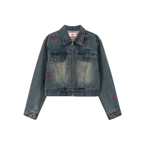 CHUU Cropped Jacket Женская средний деним синий