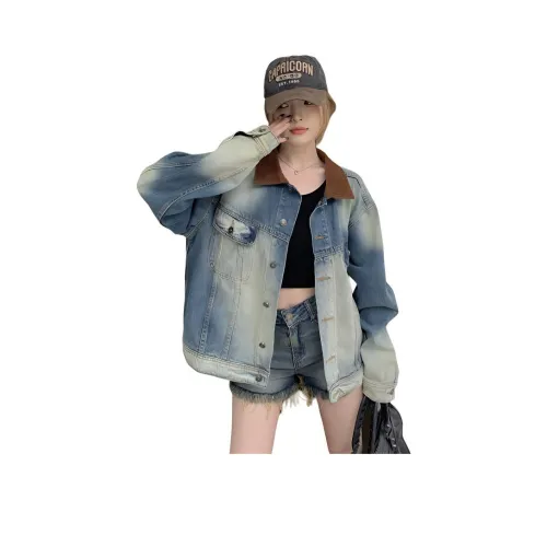 PLANE DRIFT Джинсовая куртка Женская Винтажный синий