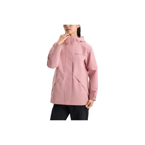 Columbia совместный бренд SS25 Поход Водонепроницаемый Ветрозащитный And Дышащий Ветровка Женские Розовый