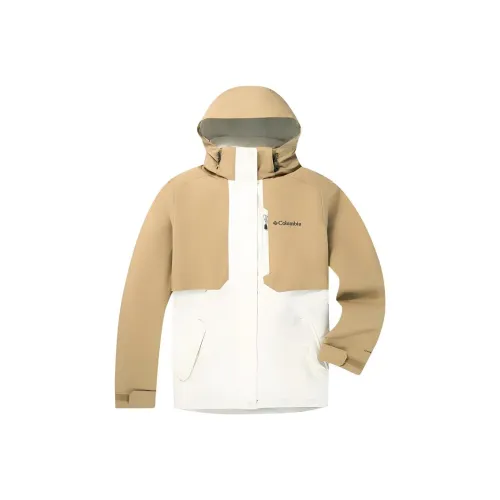 Columbia совместный бренд Casual Outdoor Ледолазание и скалолазание Поход Водонепроницаемый Ветровка Женская Белый Земляной Желтый