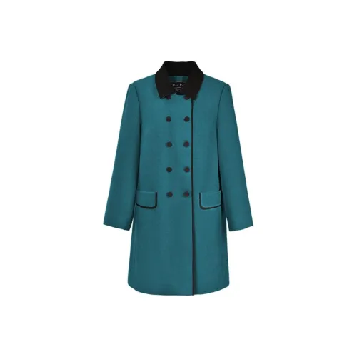 DIFFIE RIEGER Пальто Женское Павлин Синий