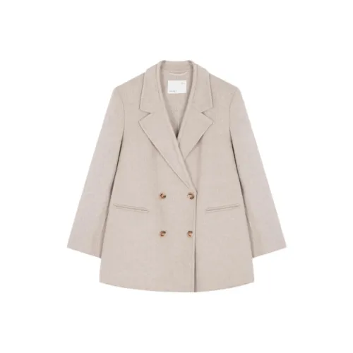 IHIMI Пальто Женское Элегантное Бежевое