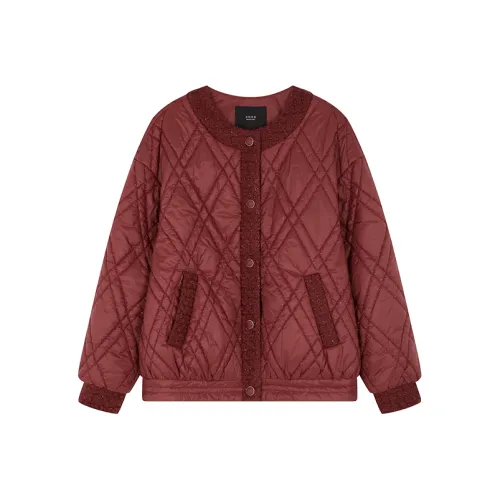 Mo Han Yi Mei Хлопковый пуховик женский винтажный красный