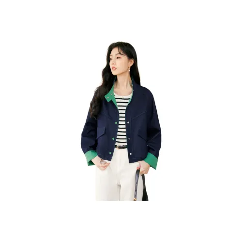 Like The Age Of Water Весенний тренчкот Стандартный Женский Темно-синий