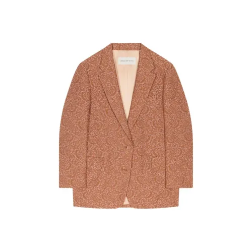 DRIES VAN NOTEN SS25 Бизнес-костюм Пальто Женское Персиково-оранжевый