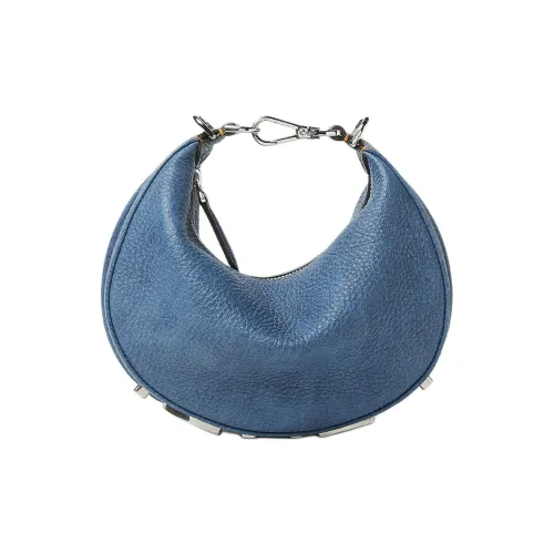 FENDI fendigraphy Сумка-хобо из коровьей кожи сумка на одно плечо мини женская синяя