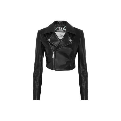 PHILIPP PLEIN SS25 Кожа Куртка Женская Черная