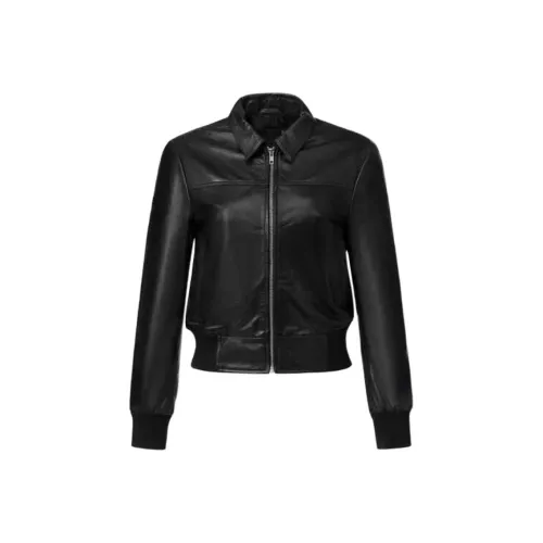 R13 SS25 Leather Jacket Women's Black