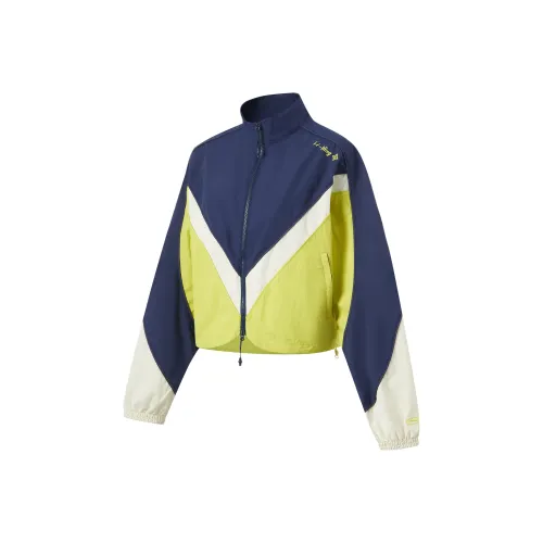 LINING Fitness Series Тренчкот Женские Темный Корабельный Синий Яблочно-Зеленый Кремово-Желтый