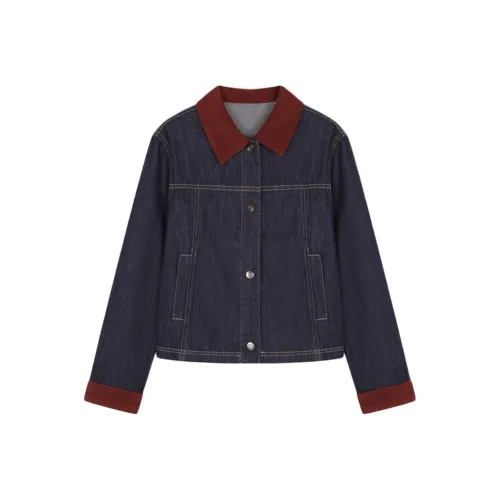 Mo Han Yi Mei Denim Куртка Женская Темно-Джинсовый Синий