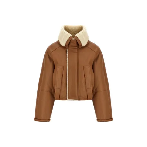 VICTORIA BECKHAM Кожа Куртка Женская Коричневая