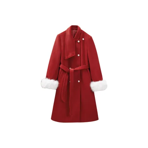 Love To Serve Red Women's Coat Любовь к обслуживанию Красный Женское Пальто