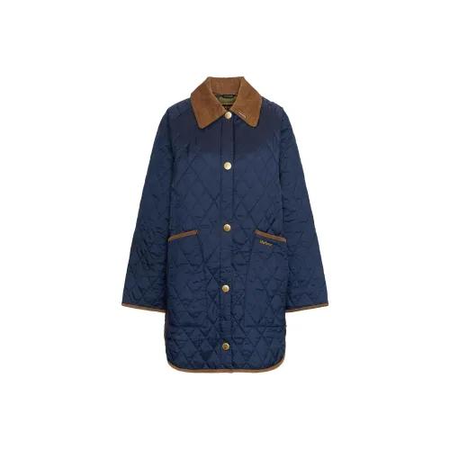 BARBOUR Хлопковый пуховик женский морской синий