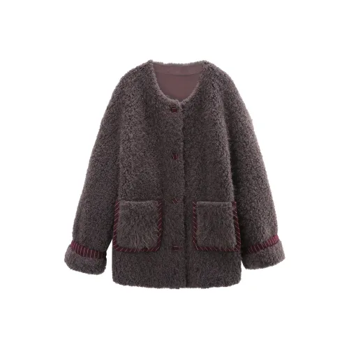 A paradise for awakening Мех Женские Серый