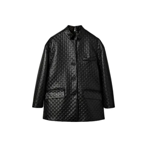 GUCCI FW24 Кожа Куртка Женская Черная