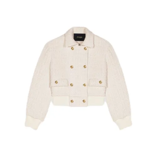 Maje Экрю Женское короткое пальто