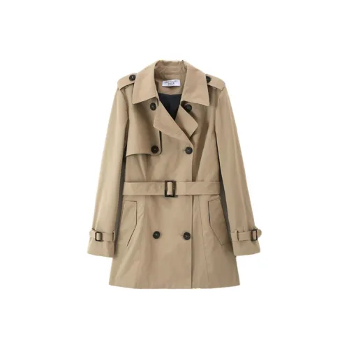 Mo Han Yi Mei Тренчкот Женский Хаки