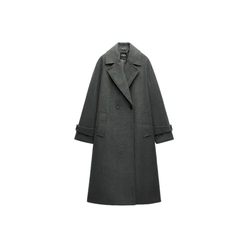 ZARA Серое Женское Пальто